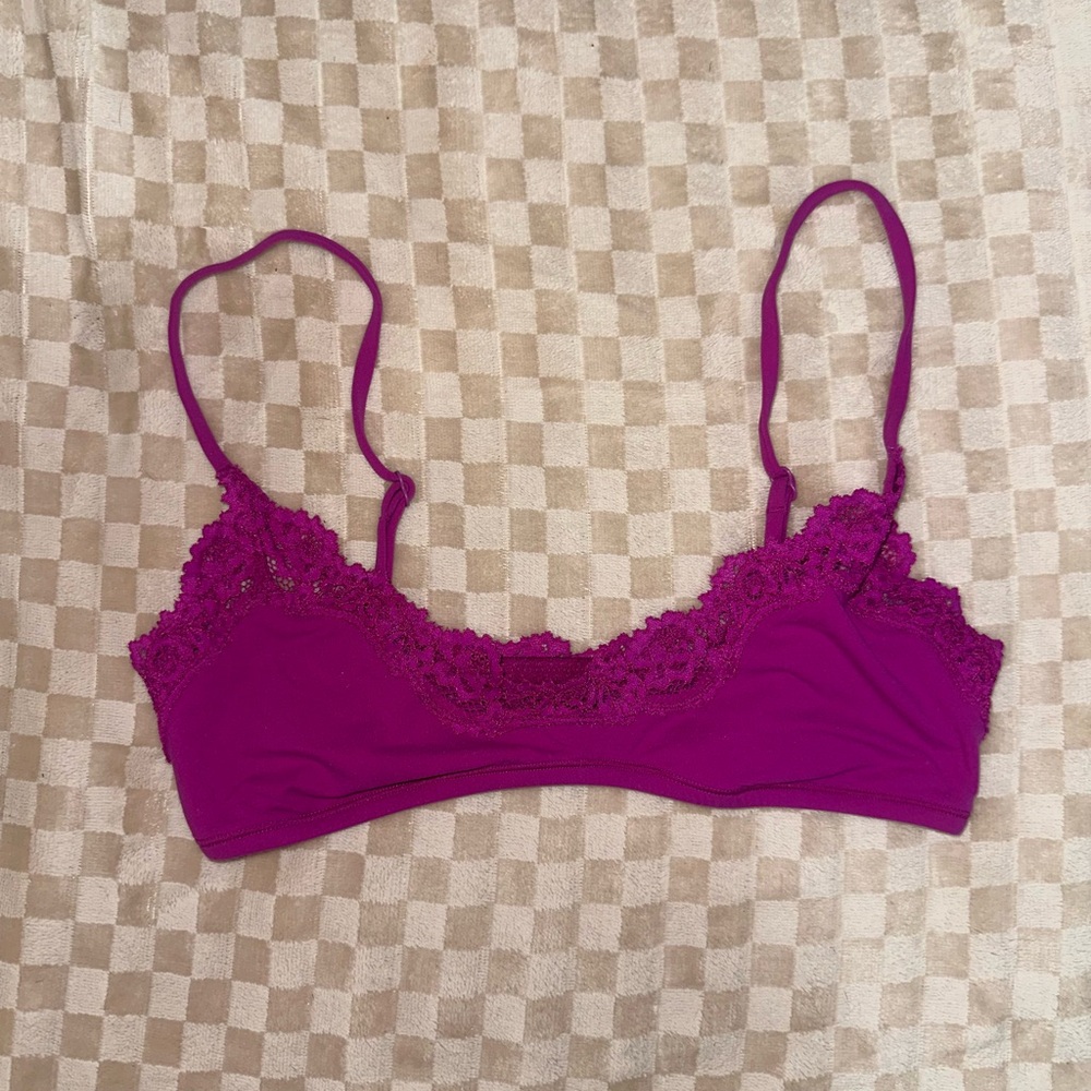 Skims Lace Trim Purple Bralette